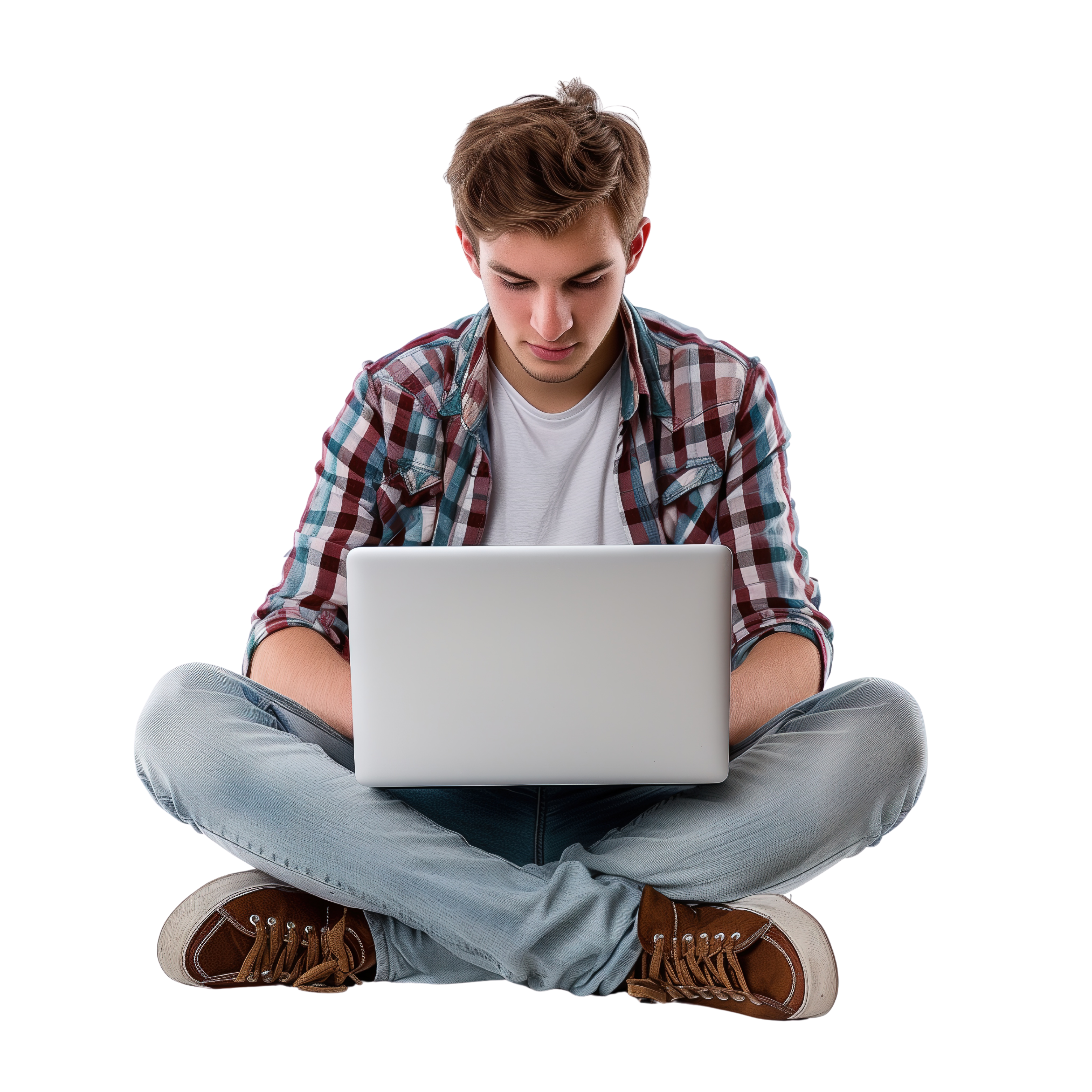 Aflopy digital solutions specialist working on laptop